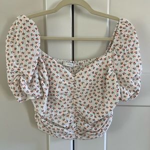 Lush Smocked Floral Crop Top